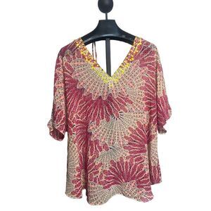 Victoria's Secret Silky Embellished Floral Swimsuit Cover Up Size Small